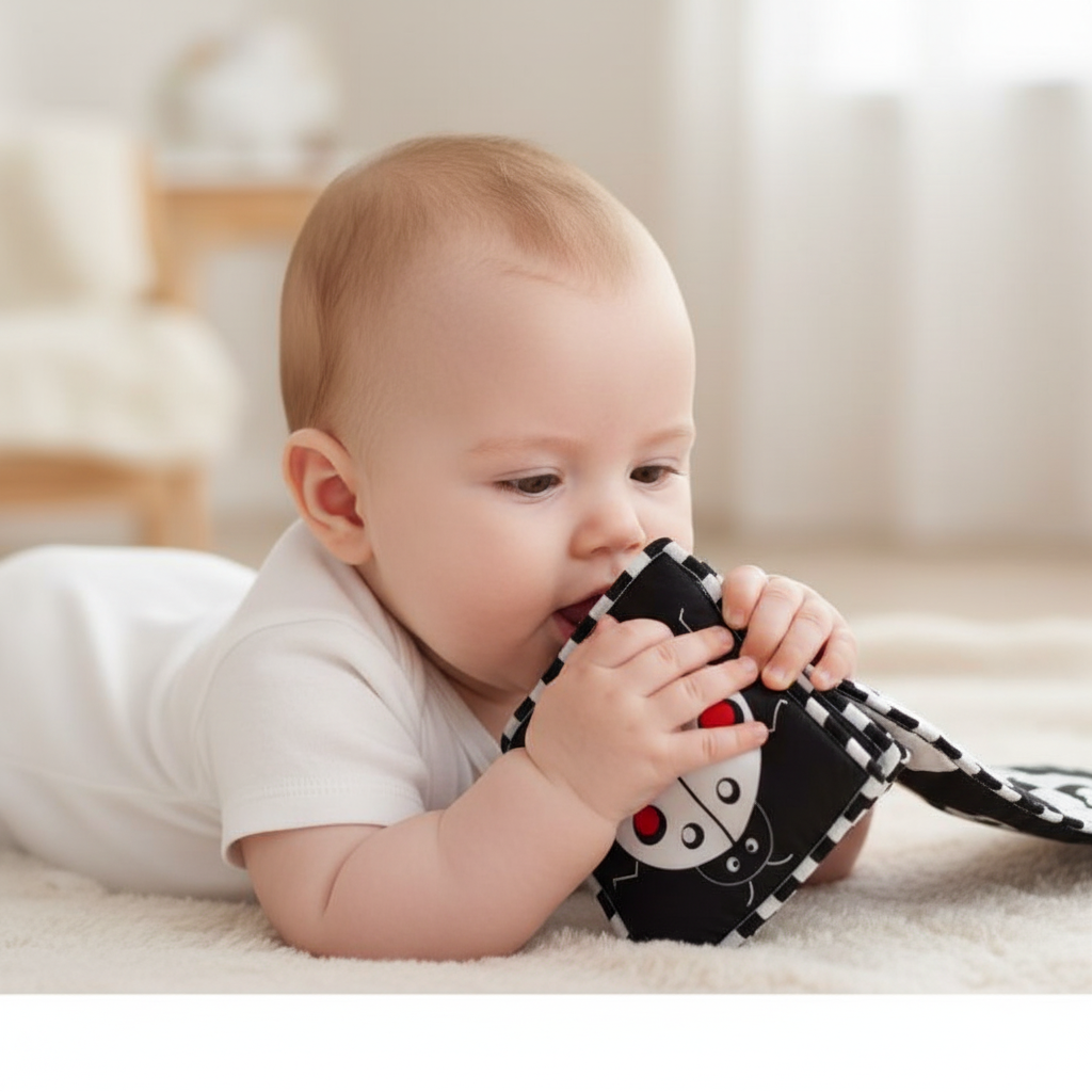 Libro Plegable Tela Blanco y Negro