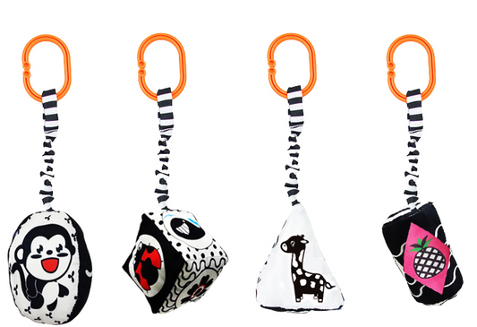 👶 Colgantes sensoriales en blanco y negro