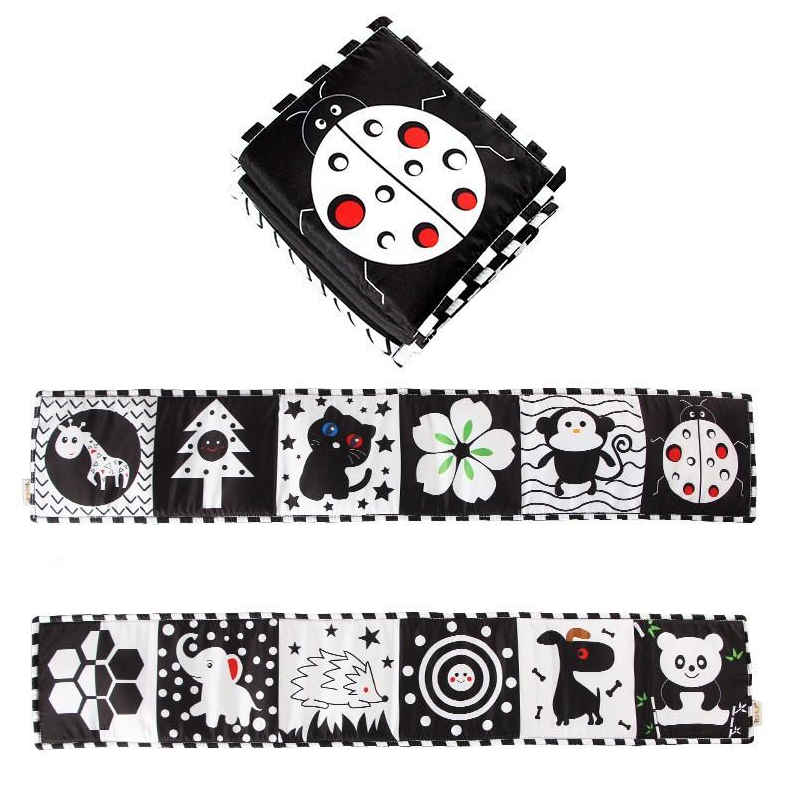 Libro Plegable Tela Blanco y Negro