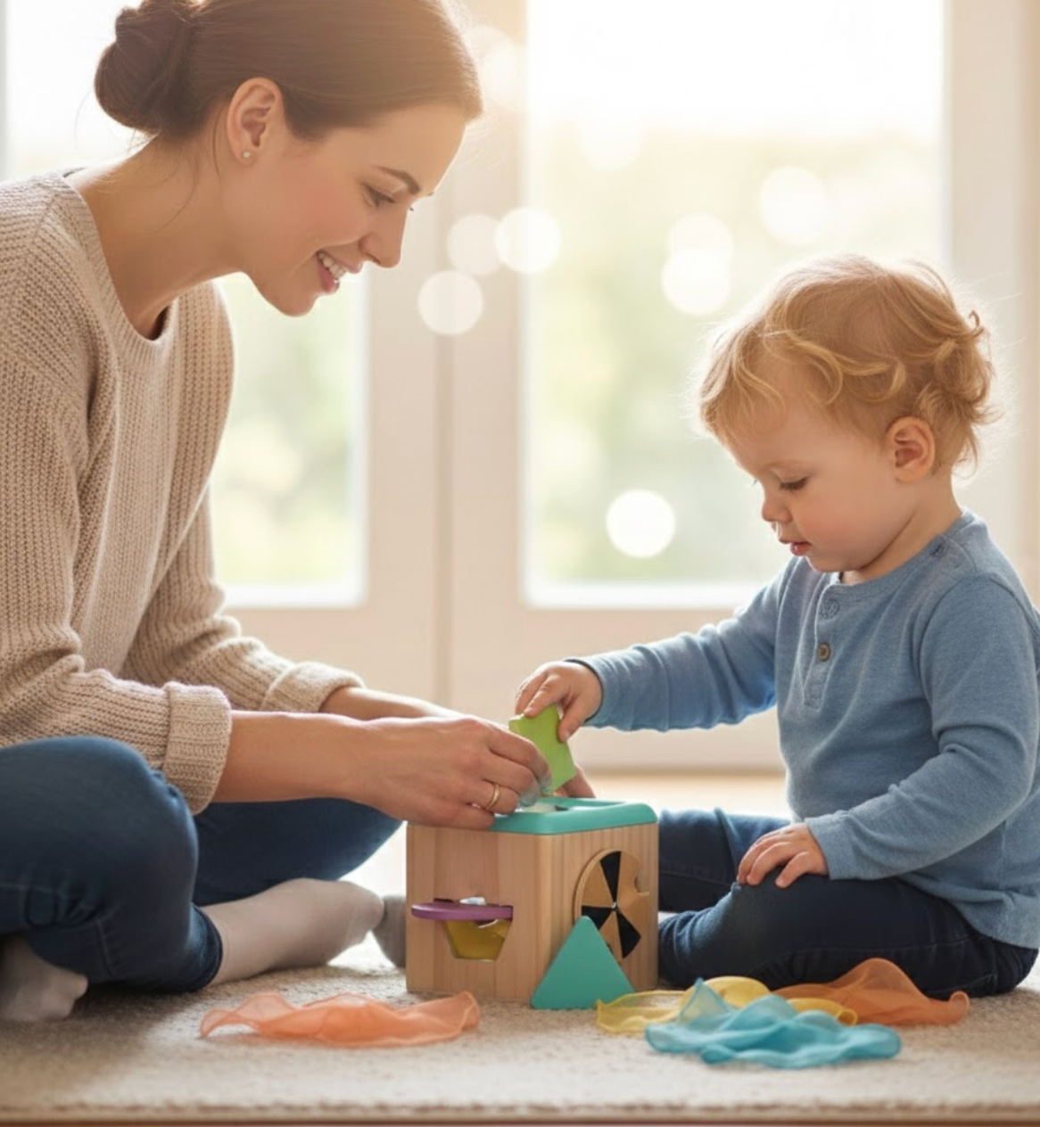 Cubo Sensorial Montessori – Actividades 3 en 1