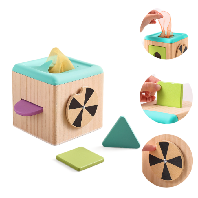 Cubo Sensorial Montessori – Actividades 3 en 1